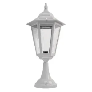 Turin Italian Made IP43 Exterior Pillar Lantern, Large, White by Domus Lighting, a Lanterns for sale on Style Sourcebook