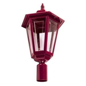 Turin Italian Made IP43 Exterior Post Lantern Head, Large, Burgundy by Domus Lighting, a Lanterns for sale on Style Sourcebook