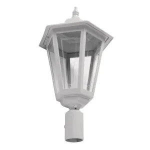 Turin Italian Made IP43 Exterior Post Lantern Head, Large, White by Domus Lighting, a Lanterns for sale on Style Sourcebook