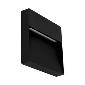 Zeke IP65 Exterior Surface Mounted LED Steplight, 240V, 3000K, Maxi Square, Black by Domus Lighting, a Outdoor Lighting for sale on Style Sourcebook