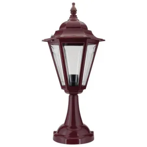 Turin Italian Made IP43 Exterior Pillar Lantern, Small, Burgundy by Domus Lighting, a Lanterns for sale on Style Sourcebook