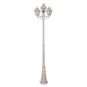 Paris Italian Made IP43 Exterior Post Lantern, 3 Light, 237cm, Beige by Domus Lighting, a Lanterns for sale on Style Sourcebook