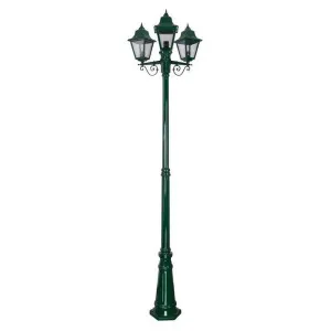 Paris Italian Made IP43 Exterior Post Lantern, 3 Light, 237cm, Green by Domus Lighting, a Lanterns for sale on Style Sourcebook