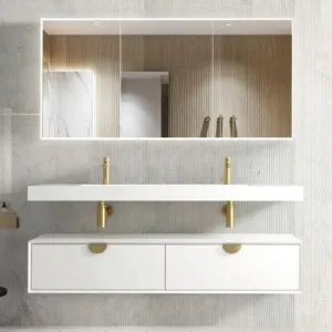 Otti Moonlight White 600mm Single Bowl Wall Hung Cabinet and Basin by Otti, a Shaving Cabinets for sale on Style Sourcebook