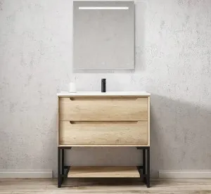 Otti Byron Natural Oak 900mm Floor Standing Vanity by Otti, a Vanities for sale on Style Sourcebook