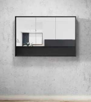 Otti Marlo Wall Hung Black Shaving Cabinet 1200mm by Otti, a Shaving Cabinets for sale on Style Sourcebook