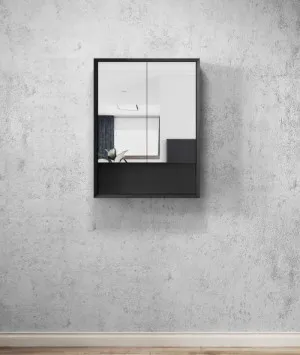 Otti Marlo Wall Hung Black Shaving Cabinet 600mm by Otti, a Shaving Cabinets for sale on Style Sourcebook