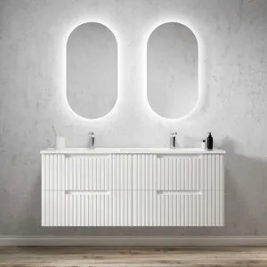 Otti Noosa Matte White 1500mm Double Bowl Wall Hung Vanity by Otti, a Vanities for sale on Style Sourcebook