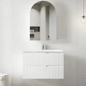 Otti Noosa Matte White 900mm Wall Hung Vanity by Otti, a Vanities for sale on Style Sourcebook