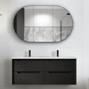 Otti Byron Black Oak 1200mm Double Bowl Wall Hung Vanity by Otti, a Vanities for sale on Style Sourcebook