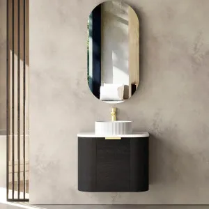 Otti Bondi Black Oak 600mm Curve Wall Hung Vanity by Otti, a Vanities for sale on Style Sourcebook