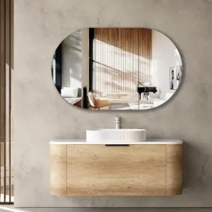 Otti Bondi Natural Oak 1200mm Curve Wall Hung Vanity by Otti, a Vanities for sale on Style Sourcebook