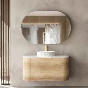 Otti Bondi Natural Oak 900mm Curve Wall Hung Vanity by Otti, a Vanities for sale on Style Sourcebook