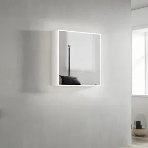 Otti Moonlight Led Matte White Wall Hung Shaving Cabinet 750mm by Otti, a Shaving Cabinets for sale on Style Sourcebook