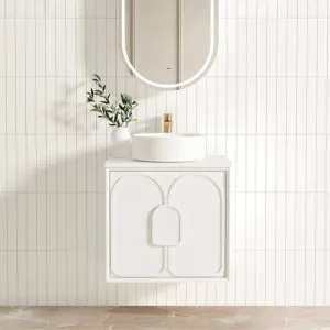 Otti Laguna Satin White 600mm Single Bowl Wall Hung Vanity by Otti, a Vanities for sale on Style Sourcebook