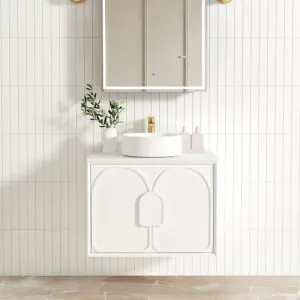 Otti Laguna Satin White 750mm Single Bowl Wall Hung Vanity
 by Otti, a Vanities for sale on Style Sourcebook