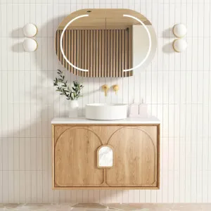 Otti Laguna Natural American Oak 900mm Single Bowl Wall Hung Vanity
 by Otti, a Vanities for sale on Style Sourcebook