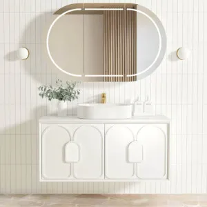 Otti Laguna Satin White 1200mm Single Bowl Wall Hung Vanity by Otti, a Vanities for sale on Style Sourcebook