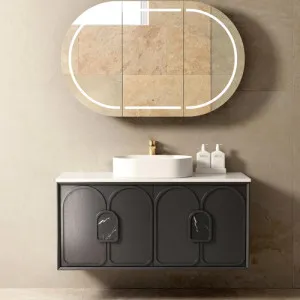 Otti Laguna Black American Oak 1200mm Single Bowl Wall Hung Vanity
 by Otti, a Vanities for sale on Style Sourcebook