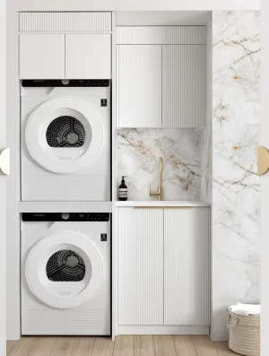 Otti Bondi Matte White 1300mm Laundry And Wall Cabinet With Stone Top & Sink (Package-C) by Otti, a Cabinetry for sale on Style Sourcebook
