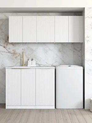 Otti Bondi Matte White 1715mm Laundry And Wall Cabinet With Stone Top & Sink (Package-B) by Otti, a Cabinetry for sale on Style Sourcebook