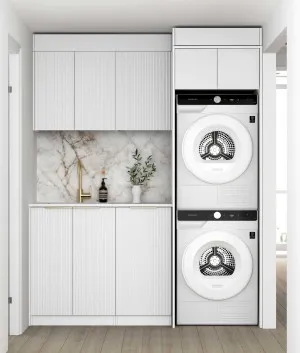 Otti Bondi Matte White 1715mm Laundry And Wall Cabinet With Stone Top & Sink (Package-C) by Otti, a Cabinetry for sale on Style Sourcebook