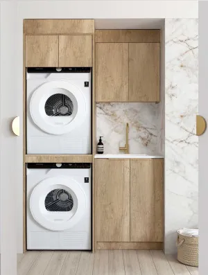 Otti Byron Natural Oak 1300mm Laundry And Wall Cabinet With Stone Top & Sink (Package-C) by Otti, a Cabinetry for sale on Style Sourcebook