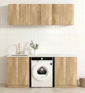 Otti Byron Natural Oak 1960mm Laundry And Wall Cabinet With Stone Top & Sink (Package-B) by Otti, a Cabinetry for sale on Style Sourcebook