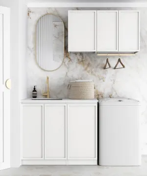 Otti Hampshire Matte White 1715mm Laundry And Wall Cabinet With Stone Top & Sink (Package-A) by Otti, a Cabinetry for sale on Style Sourcebook