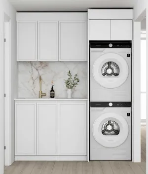 Otti Hampshire Matte White 1715mm Laundry And Wall Cabinet With Stone Top & Sink (Package-C) by Otti, a Cabinetry for sale on Style Sourcebook