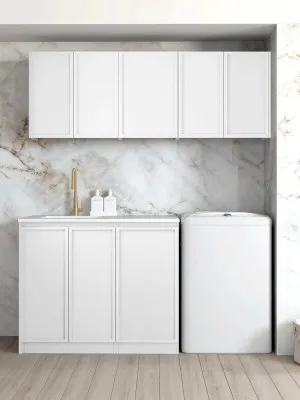 Otti Hampshire Matte White 1715mm Laundry Cabinet With Stone Top & Sink (Package-B) by Otti, a Cabinetry for sale on Style Sourcebook
