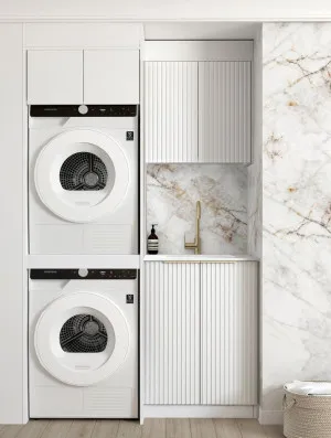 Otti Noosa Matte White 1300mm Laundry And Wall Cabinet With Stone Top & Sink (Package-C) by Otti, a Cabinetry for sale on Style Sourcebook