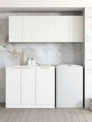Otti Noosa Matte White 1715mm Laundry And Wall Cabinet With Stone Top & Sink (Package-B) by Otti, a Cabinetry for sale on Style Sourcebook