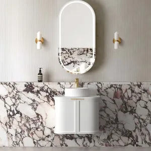 Otti Hampshire Satin White 600mm Curve Single Bowl Wall Hung Vanity by Otti, a Vanities for sale on Style Sourcebook