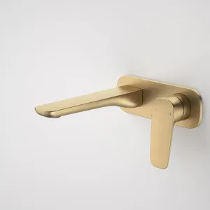 Caroma Contura II 180mm Wall Basin/Bath Mixer - Brushed Brass by Caroma, a Bathroom Taps & Mixers for sale on Style Sourcebook