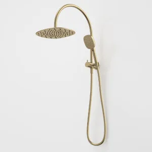 Caroma Contura II Compact Twin Shower - Brushed Brass by Caroma, a Shower Heads & Mixers for sale on Style Sourcebook