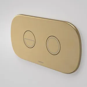 Caroma Contura II Invisi Series II Round DC Dual Flush Button Panel - Brushed Brass by Caroma, a Toilets & Bidets for sale on Style Sourcebook