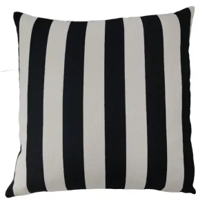 Eze Chenille Cushion 55cm Square - Black & Off White Striped by Macey & Moore, a Cushions, Decorative Pillows for sale on Style Sourcebook