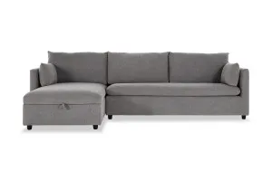 Felix Left Storage Chaise Sofa Bed, Grey, by Lounge Lovers by Lounge Lovers, a Sofa Beds for sale on Style Sourcebook