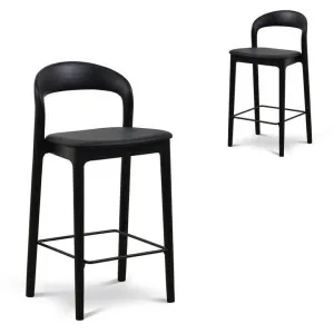 Set of 2 - Caspar 65cm Bar Stool - Full Black by Interior Secrets - AfterPay Available by Interior Secrets, a Bar Stools for sale on Style Sourcebook