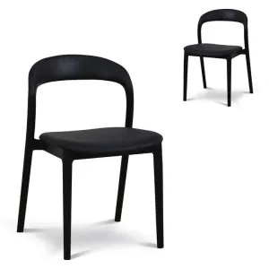 Set of 2 - Caspar Dining Chair - Full Black by Interior Secrets - AfterPay Available by Interior Secrets, a Dining Chairs for sale on Style Sourcebook