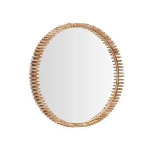 Polke Teak Wood Mirror Ø 80 cm by Kave Home, a Mirrors for sale on Style Sourcebook