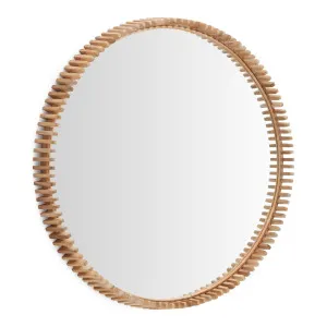 Polke Teak Wood Mirror Ø 100 cm by Kave Home, a Mirrors for sale on Style Sourcebook