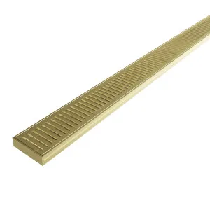 DTA Hayman Grate Alum Brush Gold Light 26x100x1200 incEndCap by Beaumont Tiles, a Shower Grates & Drains for sale on Style Sourcebook