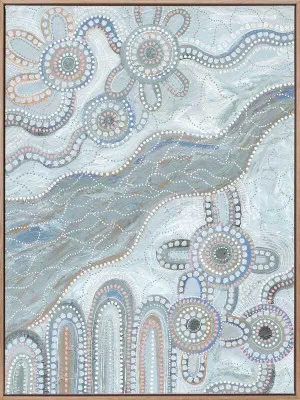 Bila IV Light Blue Canvas Art Print by Urban Road, a Aboriginal Art for sale on Style Sourcebook