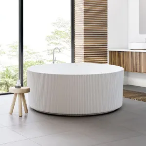 Bao Fluted Round 1500mm Freestanding Bath Matte White by Bao Bath, a Bathtubs for sale on Style Sourcebook