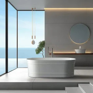Attica Bondi Free Standing Bathtub Gloss White (Available in 1500mm and 1700mm) by Attica, a Bathtubs for sale on Style Sourcebook
