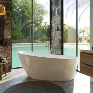 Bel Bagno Romano Free Standing Bathtub Semi Gloss White (Available in 1500mm and 1700mm) by Bel Bagno, a Bathtubs for sale on Style Sourcebook