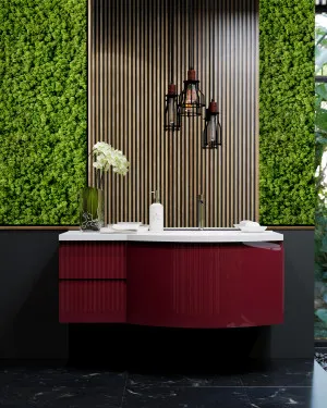 Bel Bagno Prospero Burgundy 1200mm Single Bowl Wall Hung Vanity and Basin by Bel Bagno, a Vanities for sale on Style Sourcebook