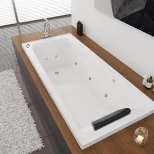 Decina Novara Inset Contour Spa Bath Gloss White (Available in 1525mm, 1653mm and 1665mm) with 12-Jets by decina, a Bathtubs for sale on Style Sourcebook